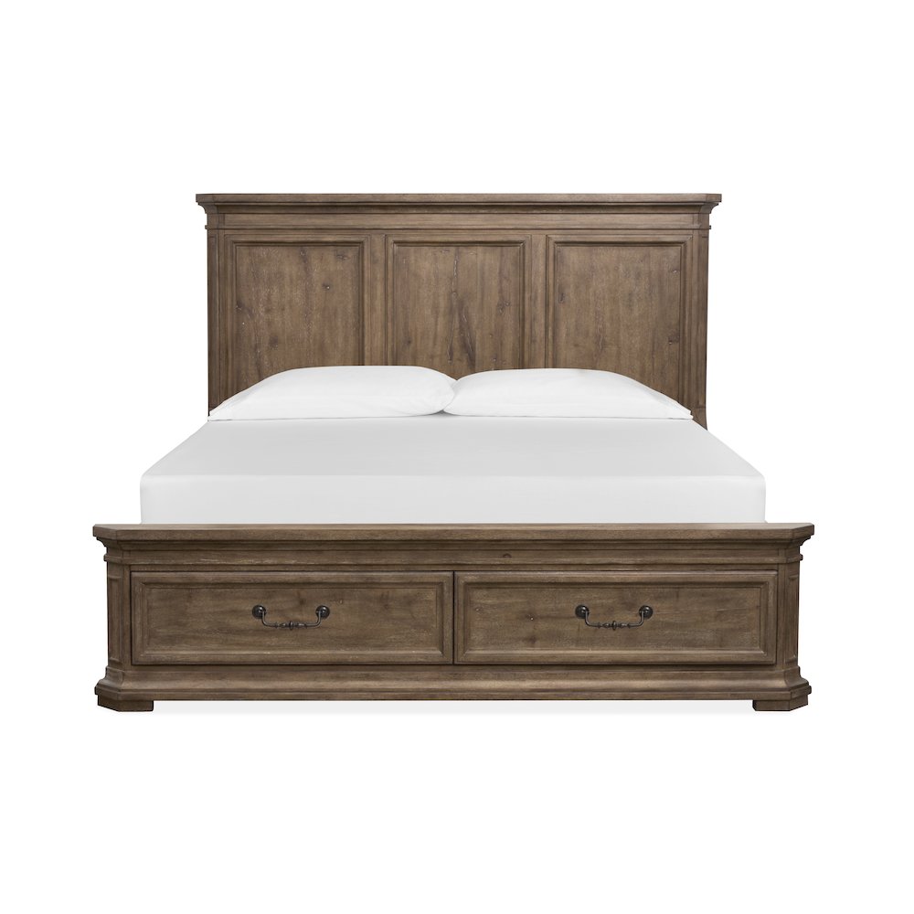 Adler Court Florentine Walnut King Panel Storage Bed. Picture 3