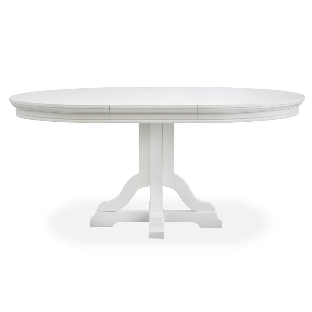 Charleston White Dove White Extendable 48" Round Dining Table. Picture 8