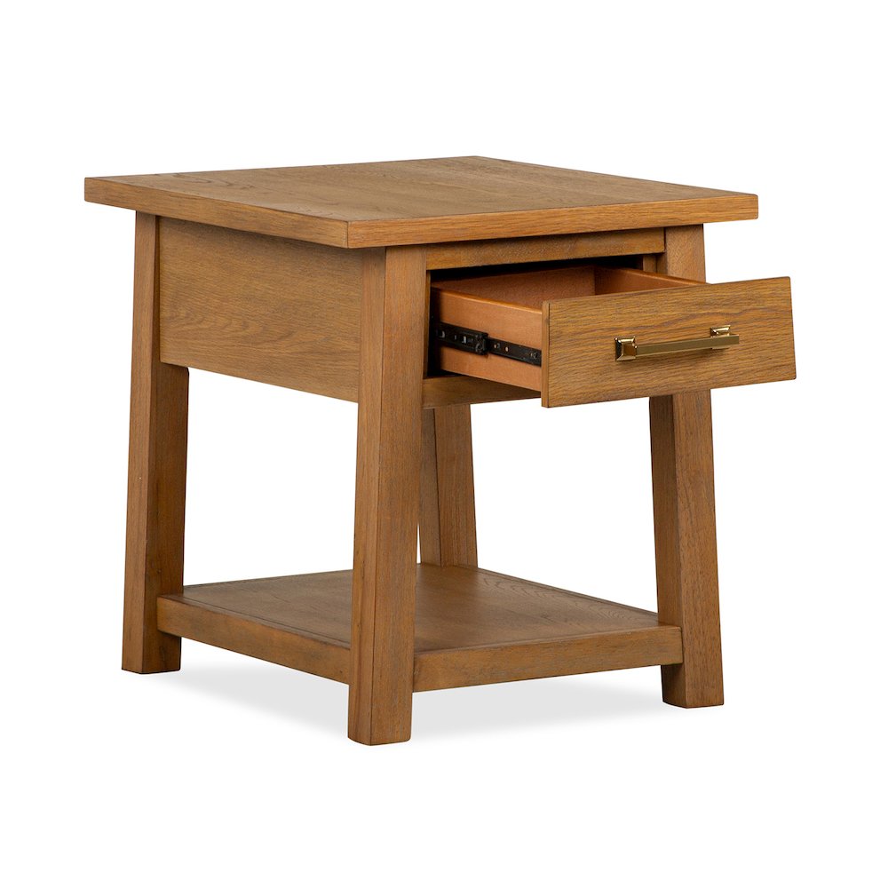 Lindon Belgian Wheat Drawer End Table. Picture 5