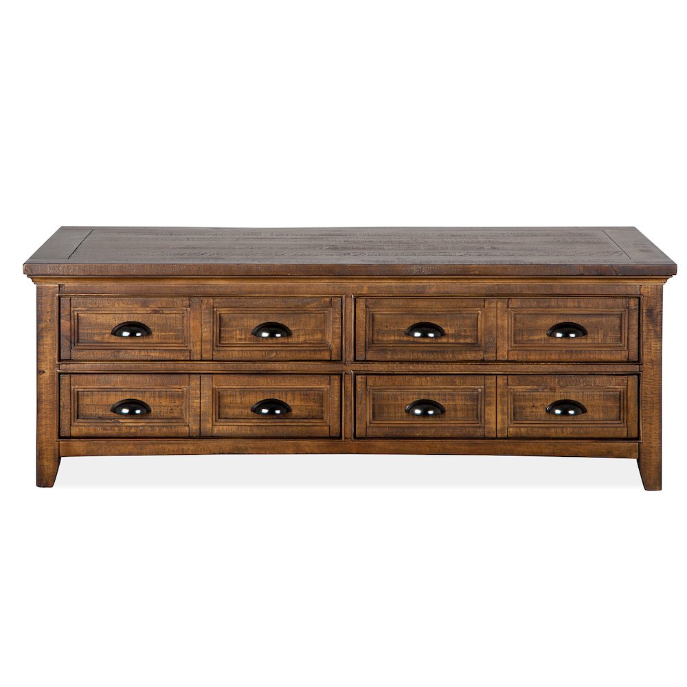 Bay Creek Toasted Nutmeg Lift Top Storage Cocktail Table With Casters. Picture 3