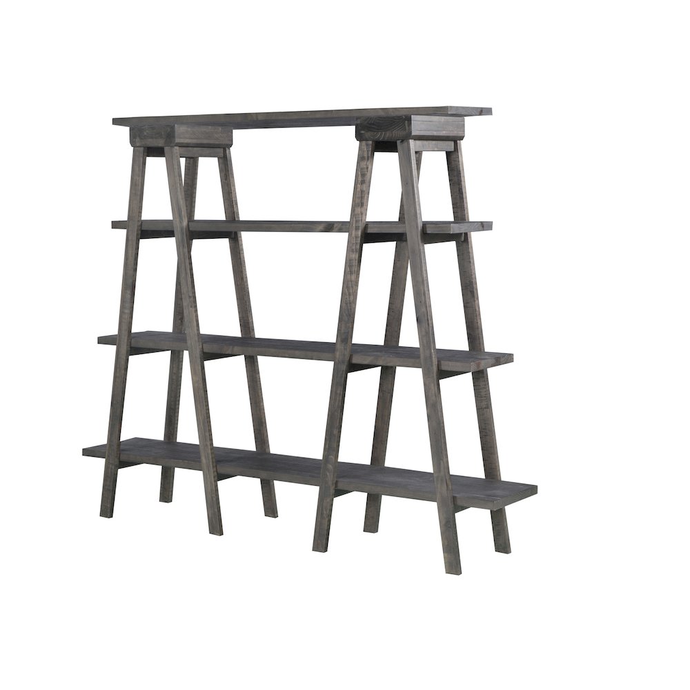 Sutton Place Weathered Charcoal Bookshelf. Picture 1