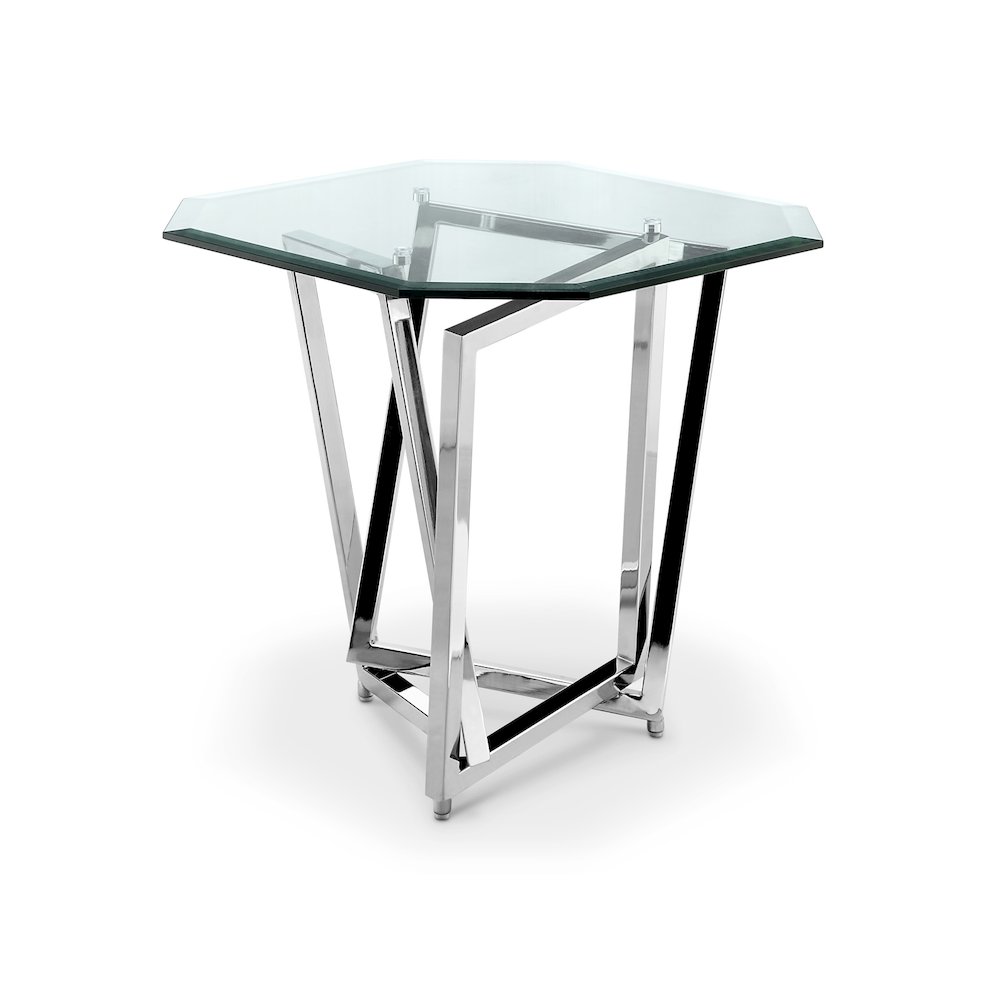 Lenox Square Chrome Octagonal End Table. Picture 1