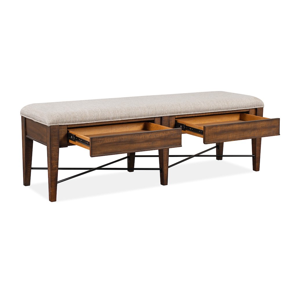 Bay Creek Toasted Nutmeg Upholstered Bench. Picture 4