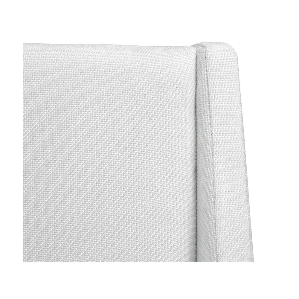 Lindon Belgian Wheat And Coffee Bean Queen White Upholstered Island Bed. Picture 5