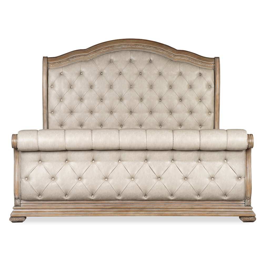 Marisol Fawn Queen Upholstered Sleigh Bed. Picture 2