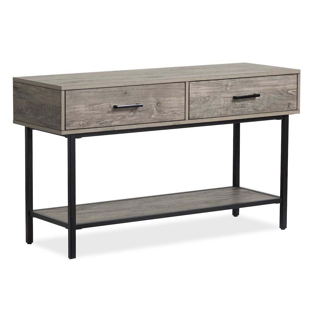Fenwick Whitetail Brown And Smoke Glass Rectangular Sofa Table. Picture 1