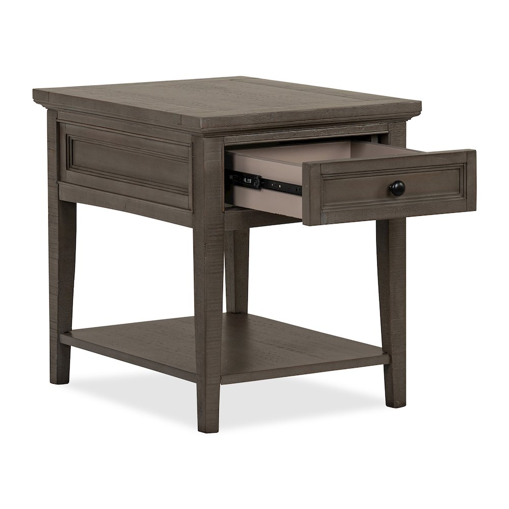 Paxton Place Dovetail Grey Rectangular End Table. Picture 7