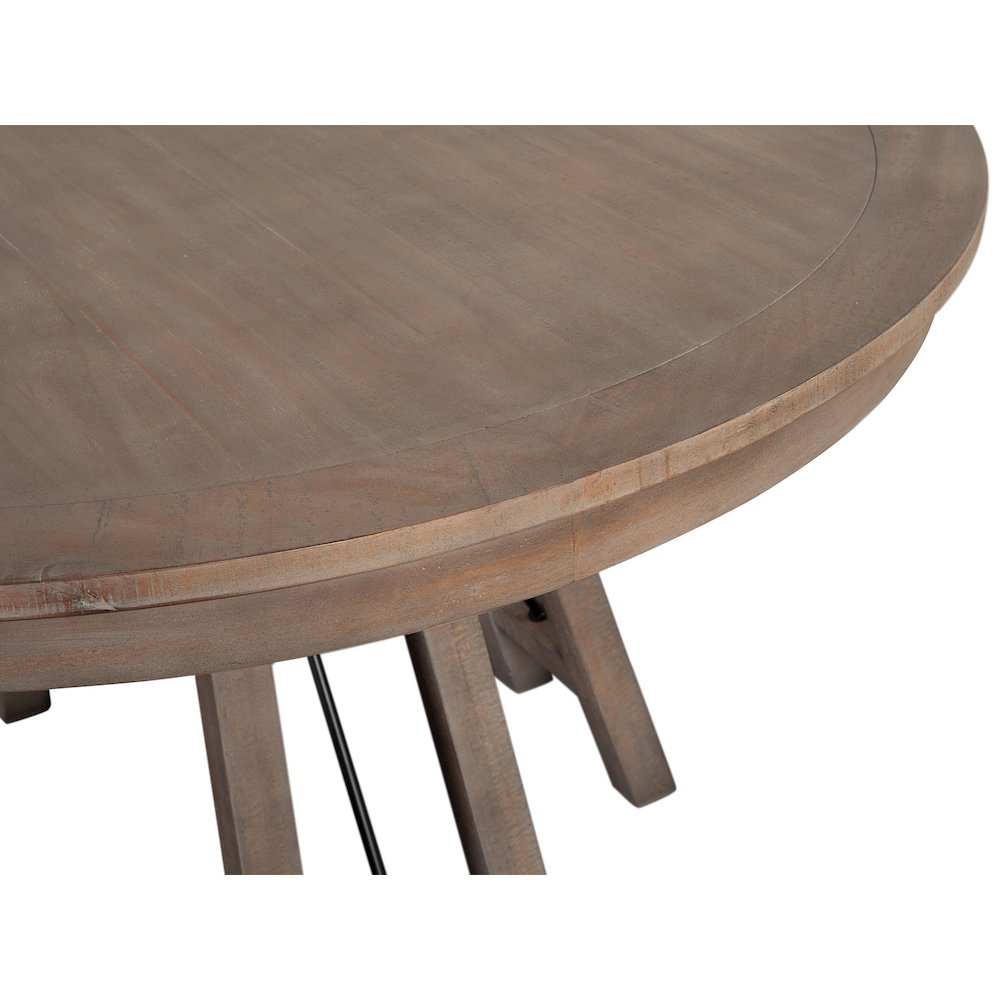 Paxton Place Dovetail Grey 52" Round Dining Table. Picture 4