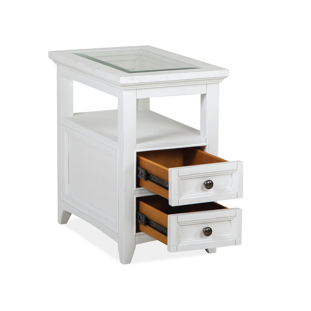 Heron Cove Chalk White Chairside End Table. Picture 5
