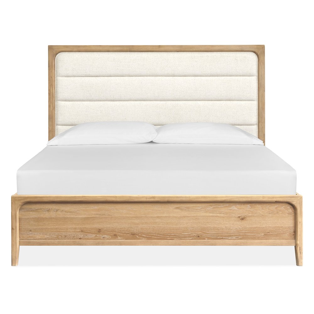 Somerset Butternut California King Upholstered Panel Bed. Picture 2