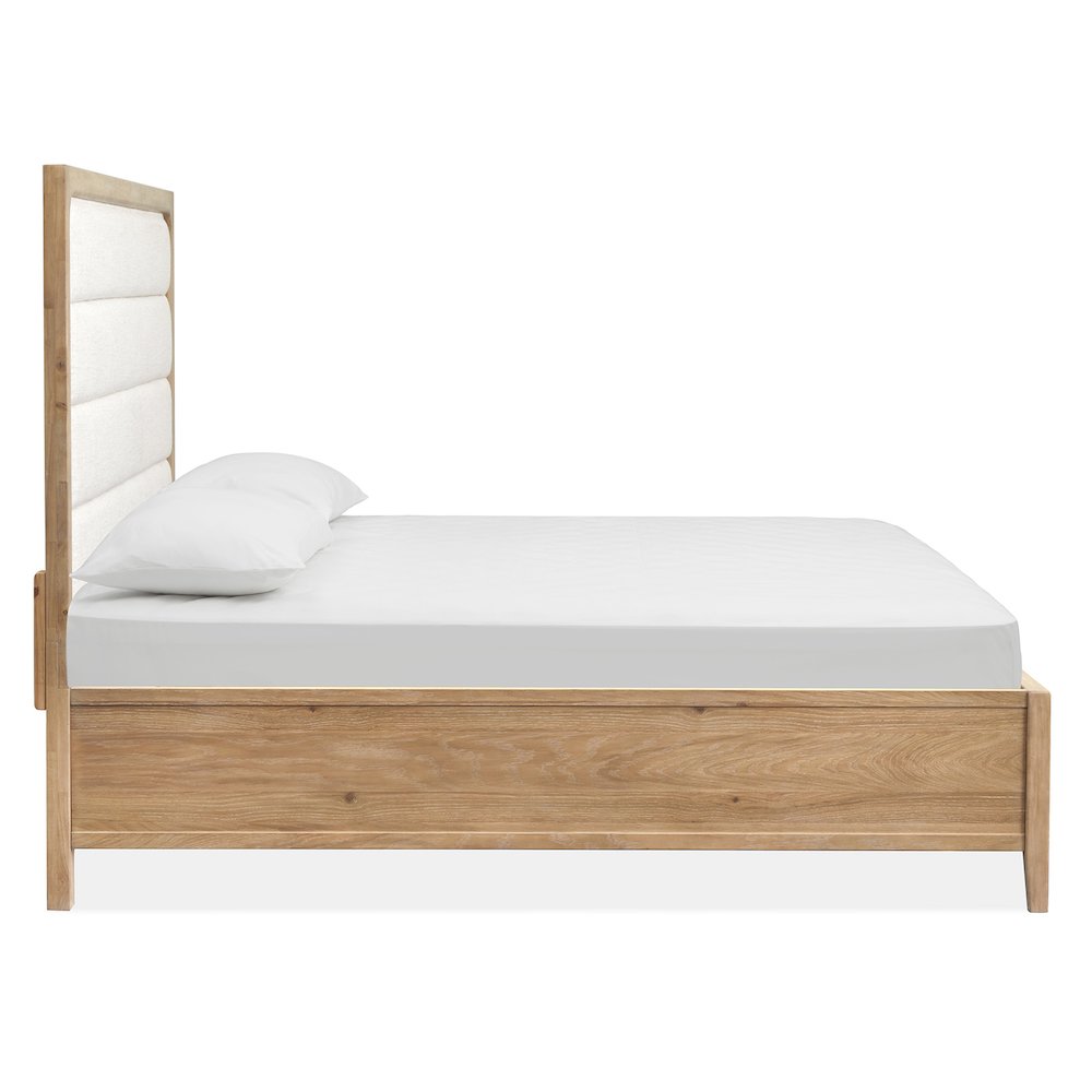 Somerset Butternut California King Upholstered Panel Bed. Picture 3