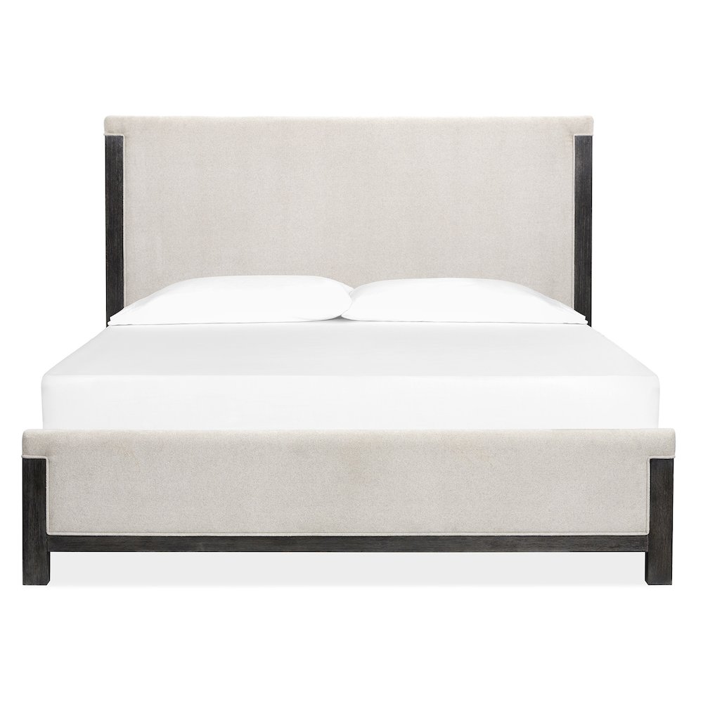 Plum Creek Ravenwood Black California King Upholstered Panel Bed. Picture 2