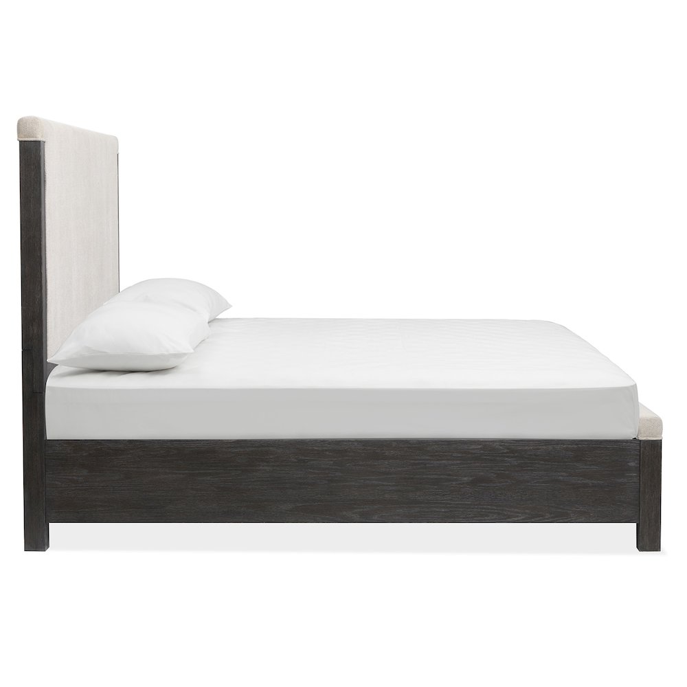 Plum Creek Ravenwood Black California King Upholstered Panel Storage Bed. Picture 4