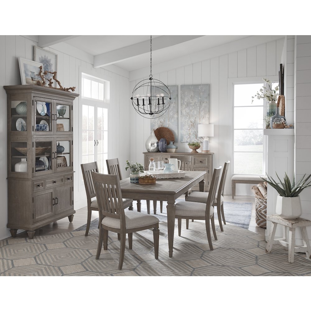 Lancaster Dovetail Grey Extendable Rectangular Dining Table. Picture 8