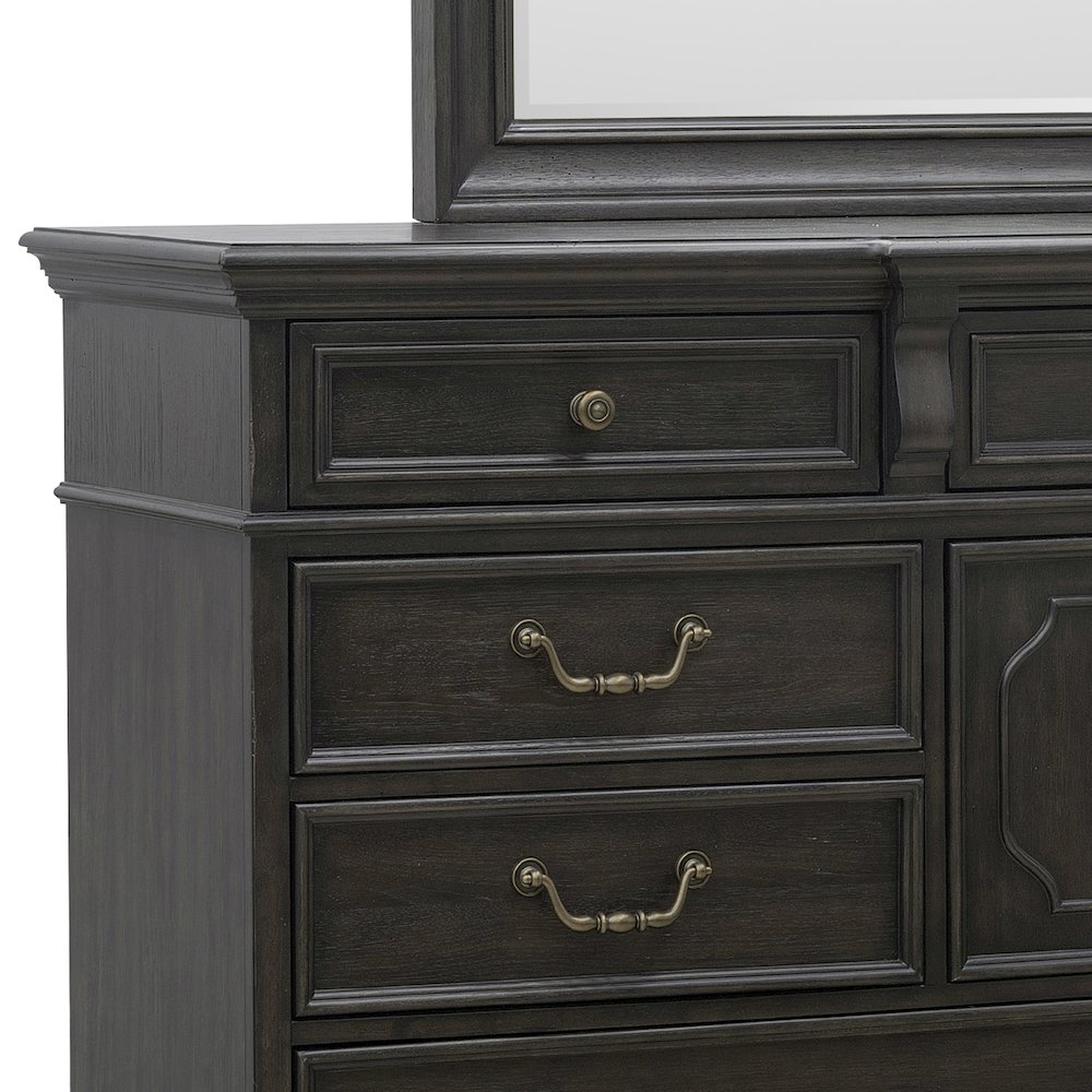 Pulaski Hickory Creek Brown Velvet 10 Drawer Dresser With Mirror. Picture 5