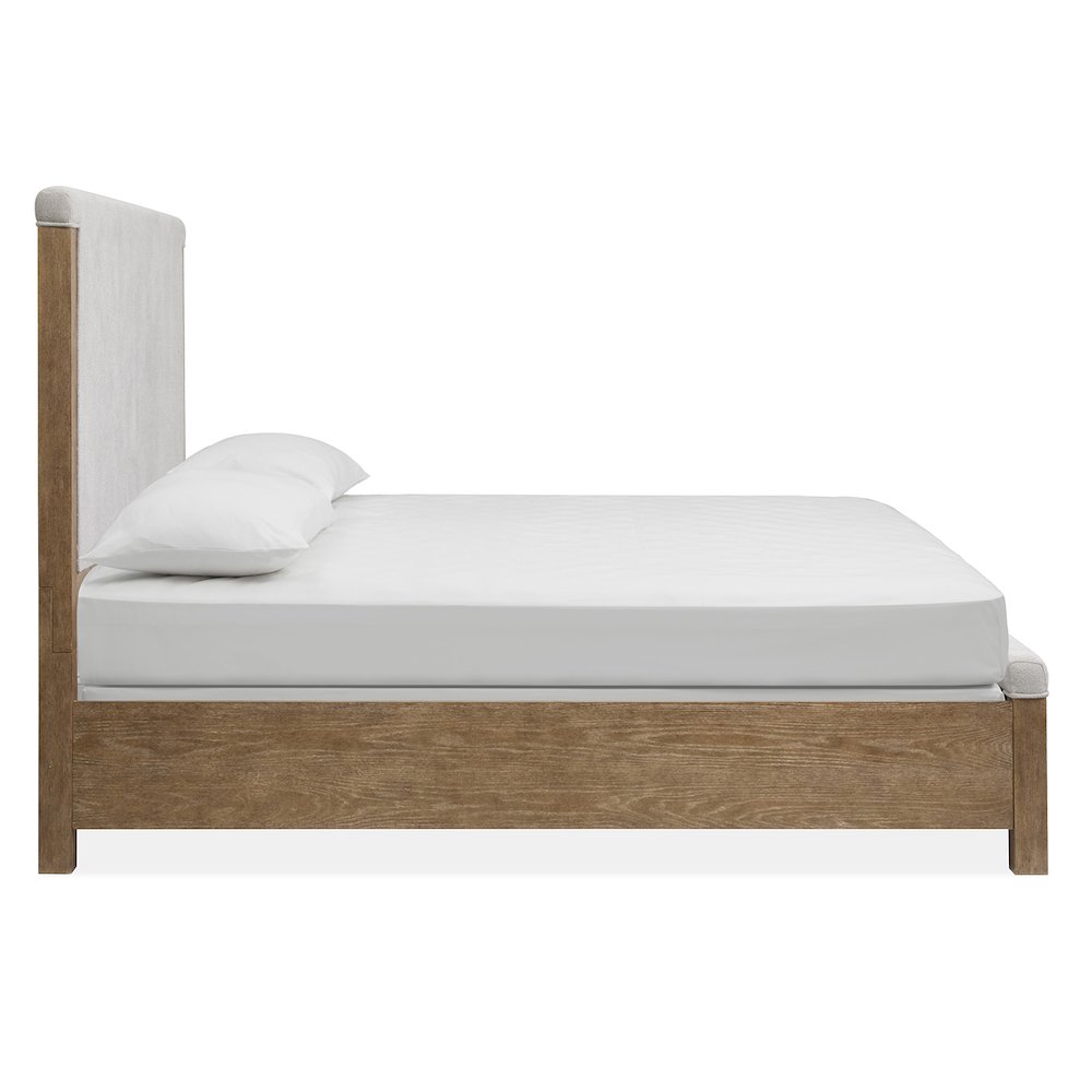 Plum Creek Sierra Brown California King Upholstered Panel Bed. Picture 3