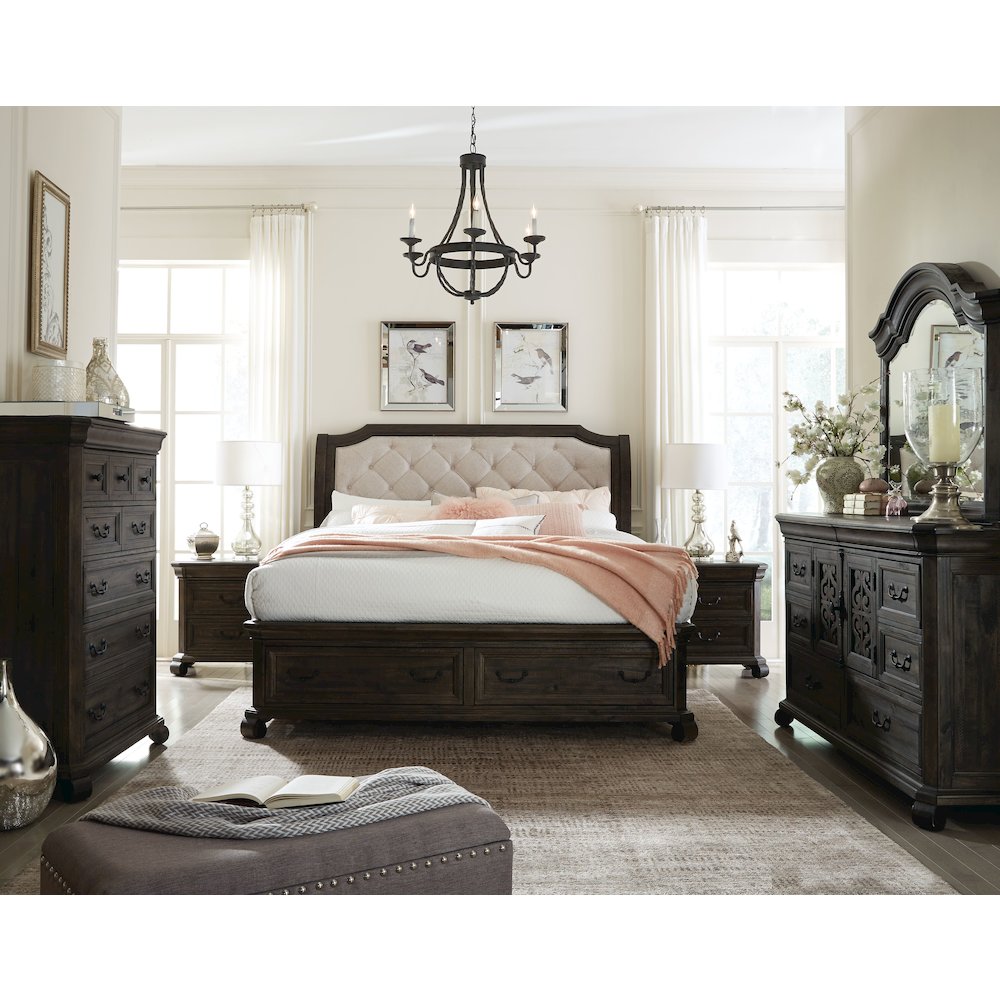 Bellamy Peppercorn King Sleigh Storage Bed. Picture 5