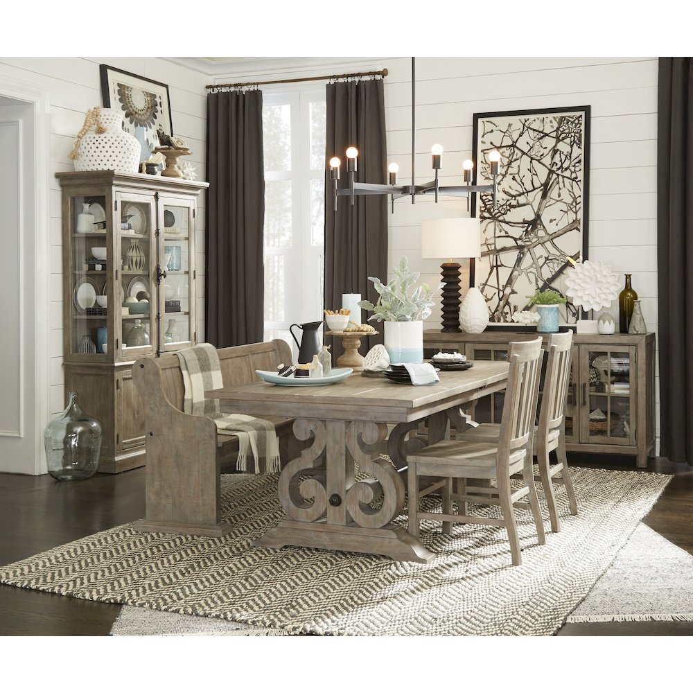 Tinley Park Dove Tail Grey Extendable Rectangular Dining Table. Picture 7