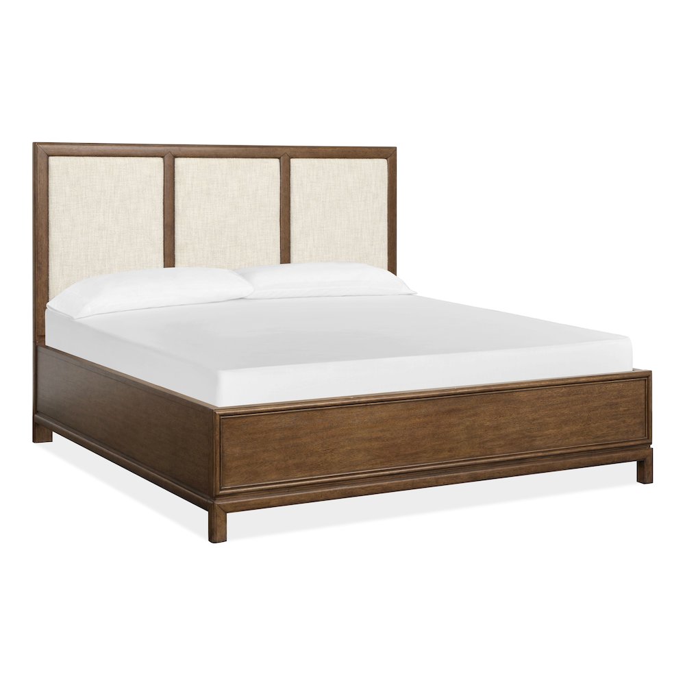 Ridgefield Russet King Upholstered Panel Bed. Picture 1