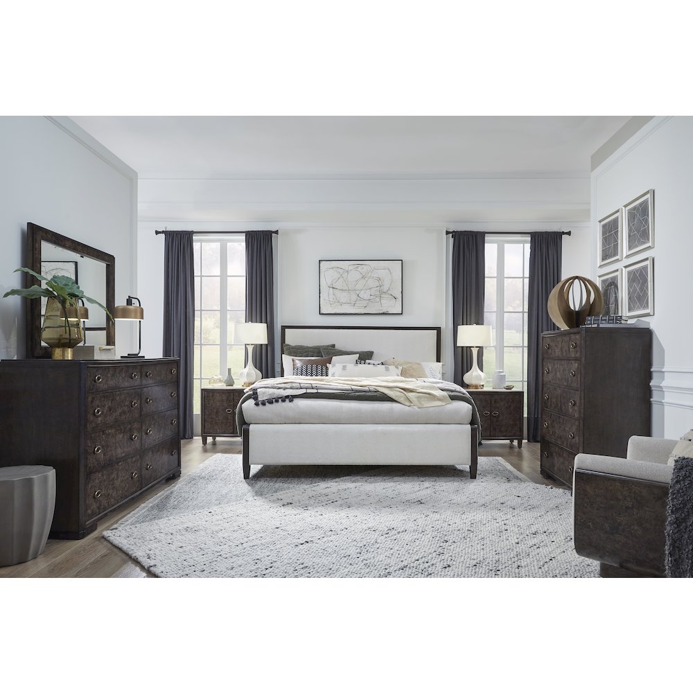 Rowan Espresso King Upholstered Panel Bed. Picture 7