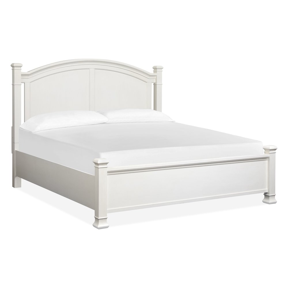 Kingston Whisper White And Cerused Nutmeg King Panel Bed. Picture 1