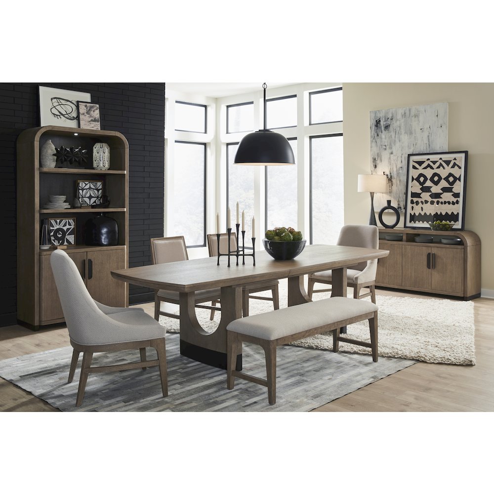 Tristan Swiss Coffee Extendable Trestle Dining Table. Picture 9