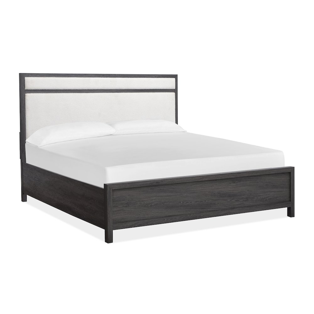 Merrifield Raisin Black King Upholstered Panel Bed. Picture 1