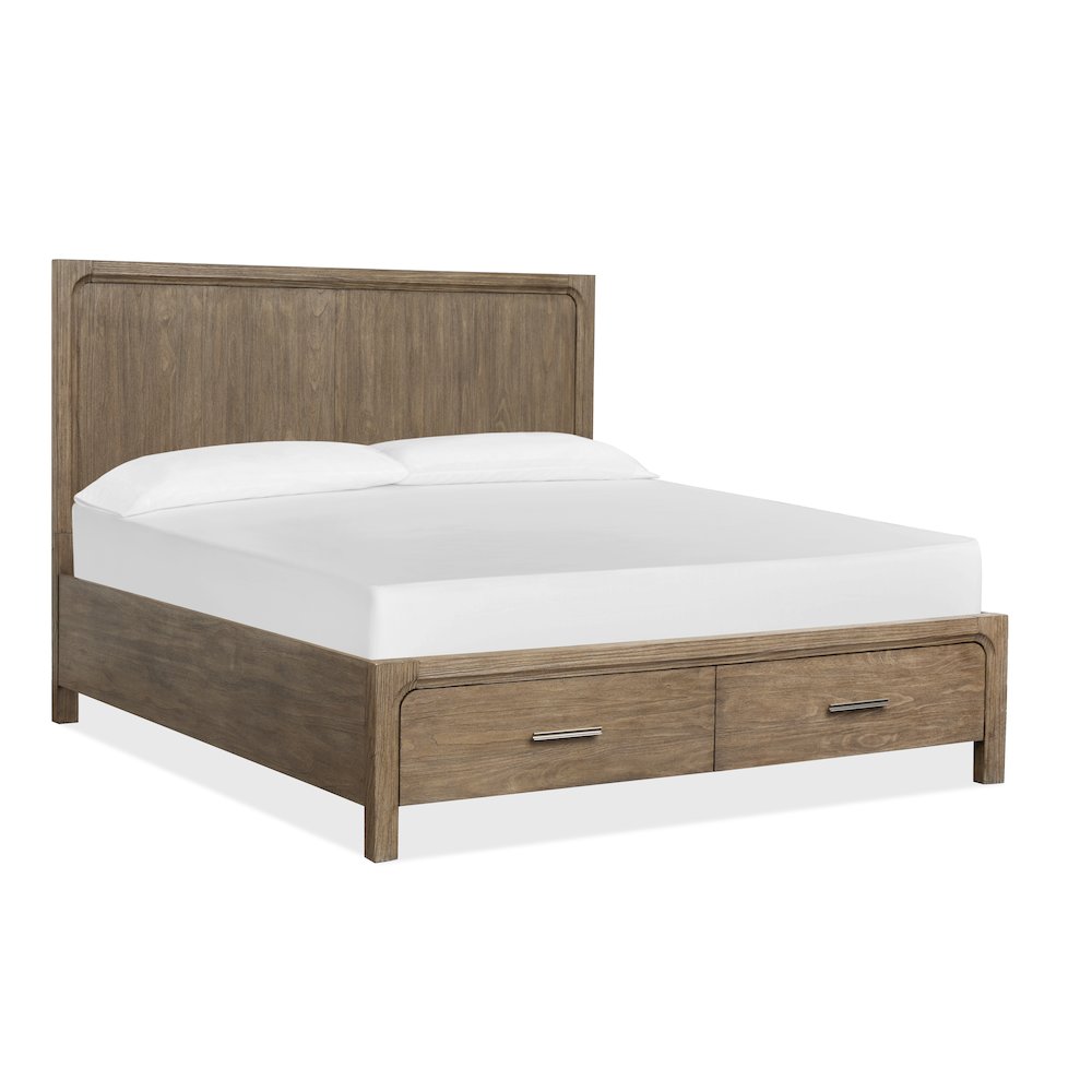 Westbourne Dark Umber King Panel Storage Bed. Picture 1