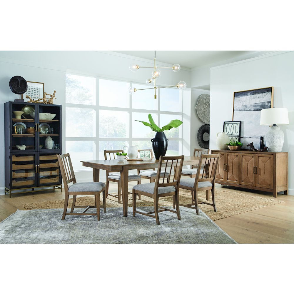 Lindon Belgian Wheat Extendable Rectangular Dining Table. Picture 8
