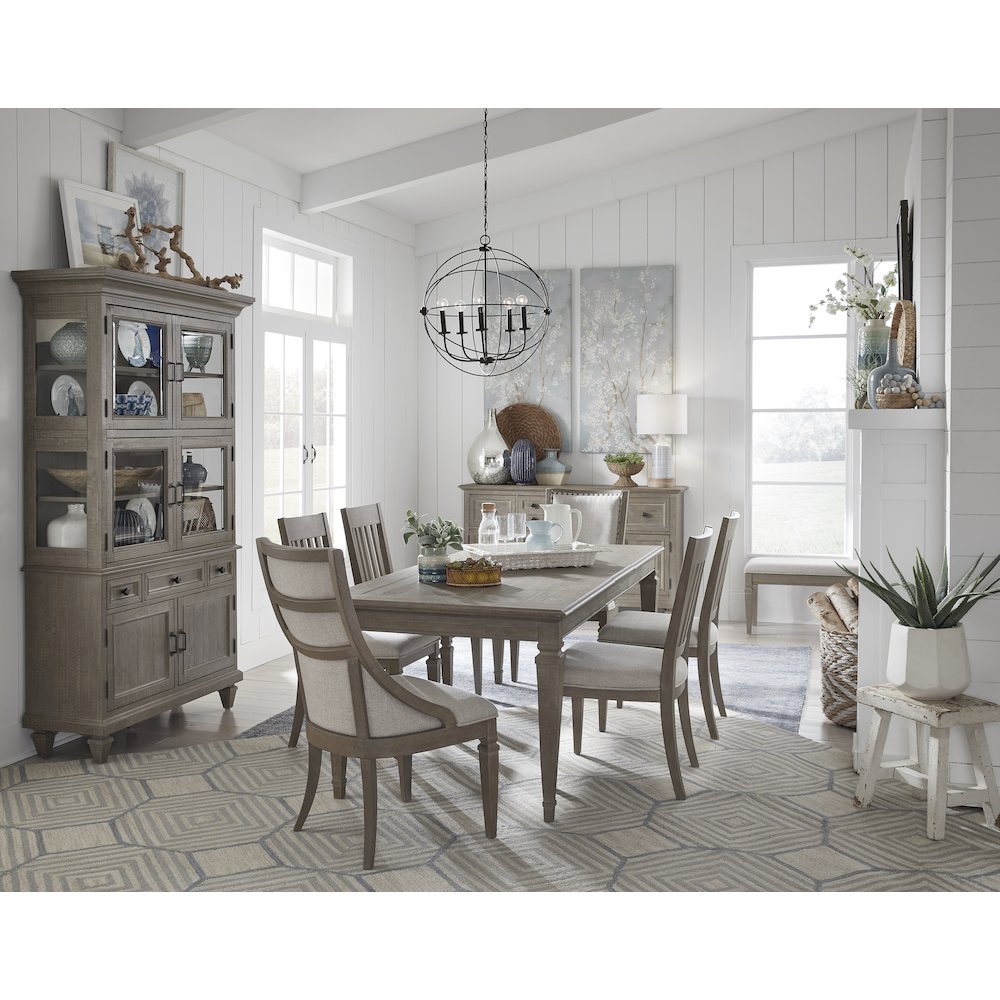 Lancaster Dovetail Grey Extendable Rectangular Dining Table. Picture 9