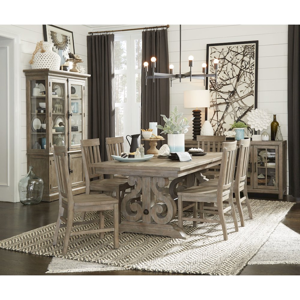 Tinley Park Dove Tail Grey Extendable Rectangular Dining Table. Picture 8