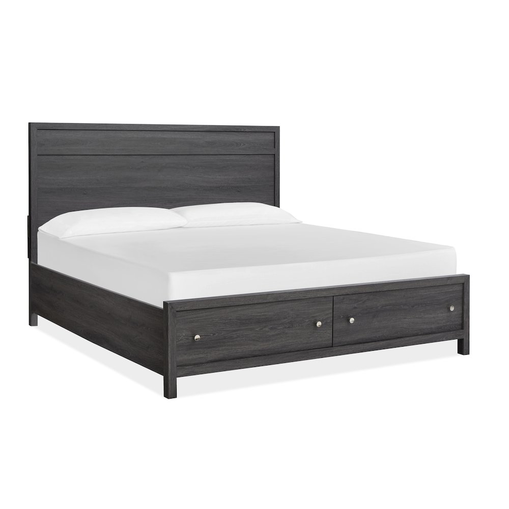 Merrifield Raisin Black King Panel Storage Bed. Picture 1
