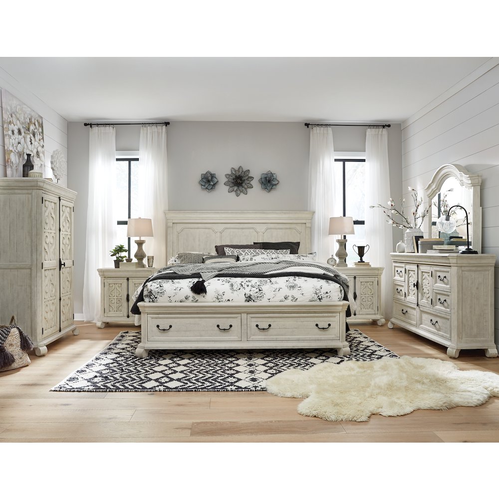 Bronwyn Alabaster Queen Panel Storage Bed. Picture 3