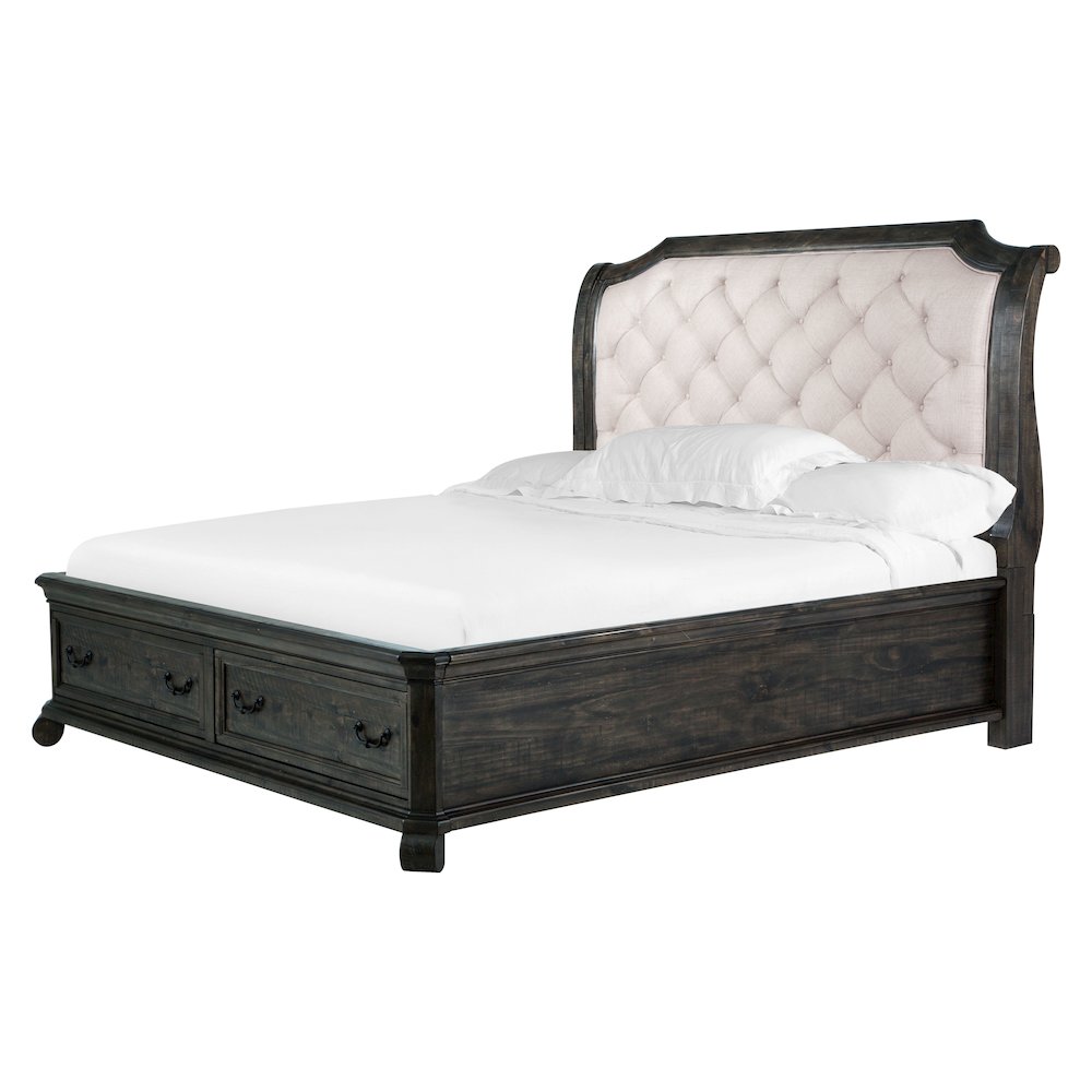 Bellamy Peppercorn King Sleigh Storage Bed. Picture 1
