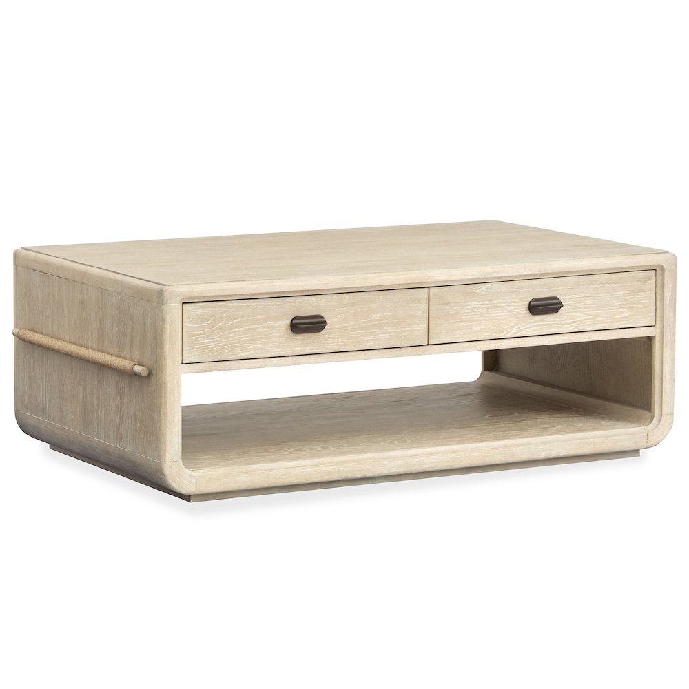 Sunset Cove Sanibel Brown Rectangular Cocktail Table With Casters. Picture 1