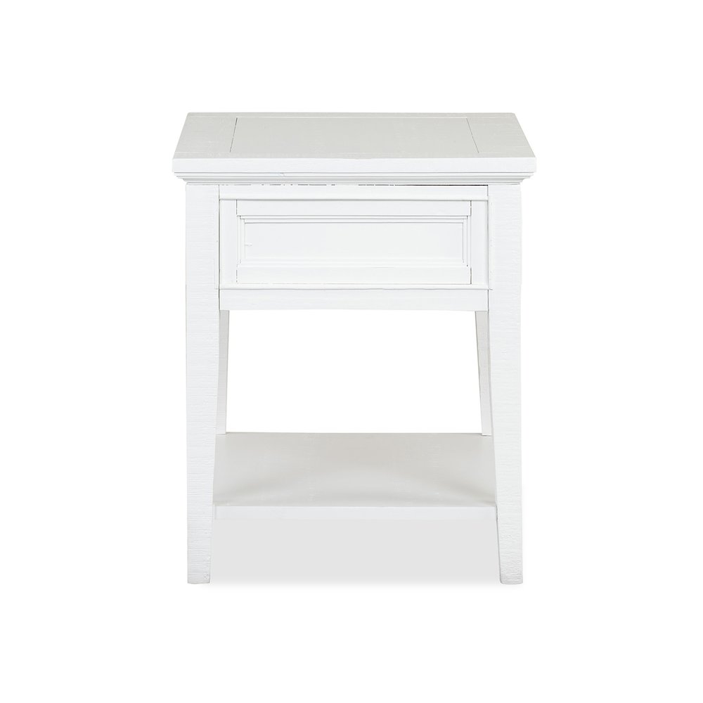 Heron Cove Chalk White Rectangular End Table. Picture 4