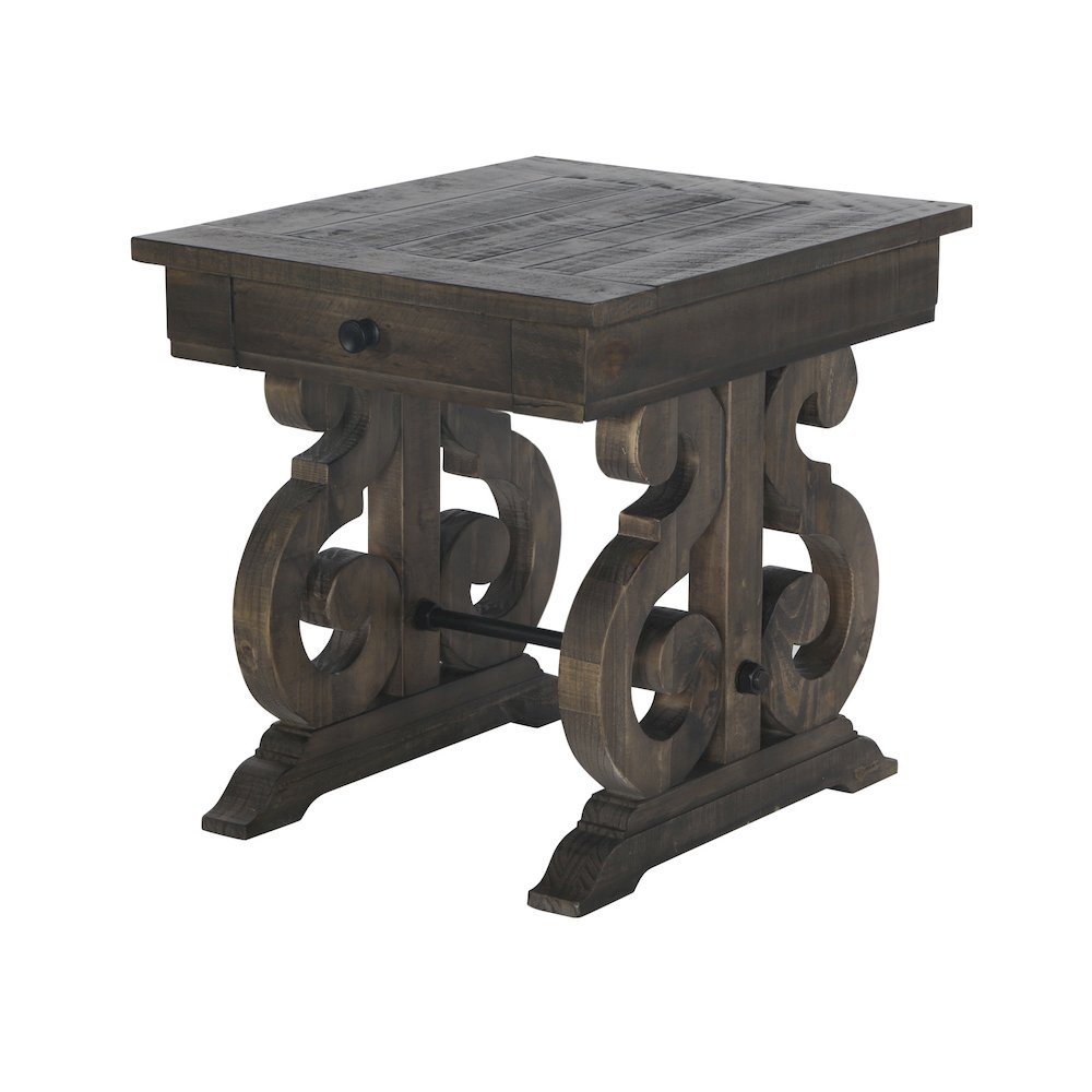 Bellamy Peppercorn Rectangular End Table. Picture 1