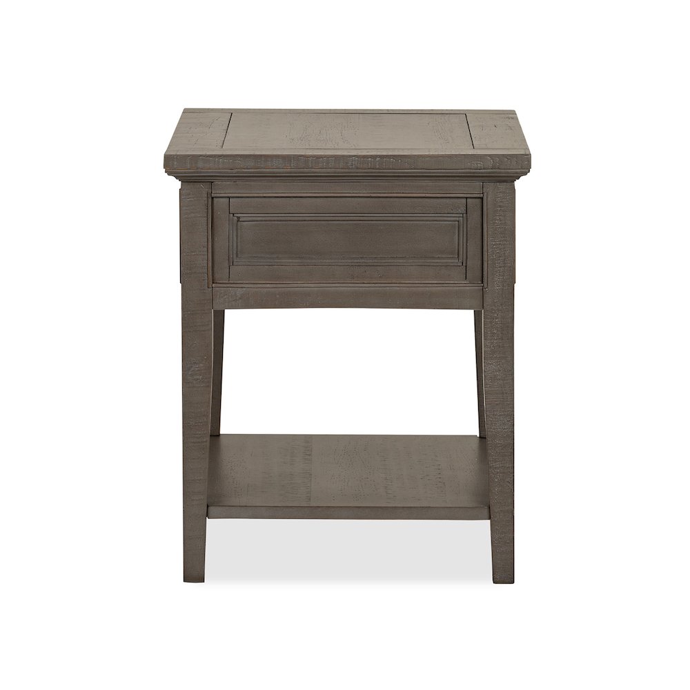 Paxton Place Dovetail Grey Rectangular End Table. Picture 5