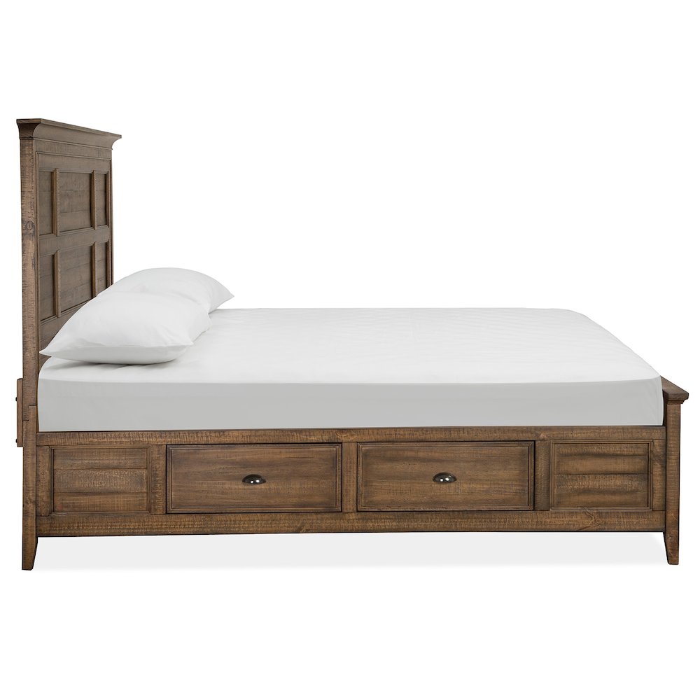 Bay Creek Toasted Nutmeg Queen Panel Storage Bed. Picture 4