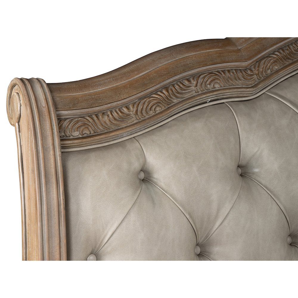Marisol Fawn Queen Upholstered Sleigh Storage Bed. Picture 8
