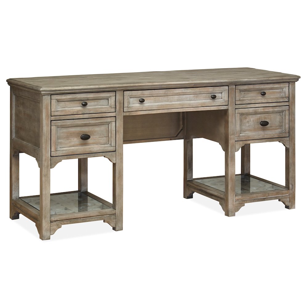 Tinley Park Dove Tail Grey Desk With Hutch. Picture 4