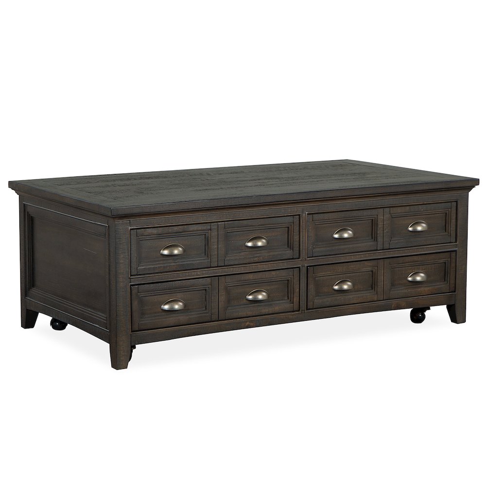 Westley Falls Graphite Lift Top Storage Cocktail Table With Casters. Picture 1