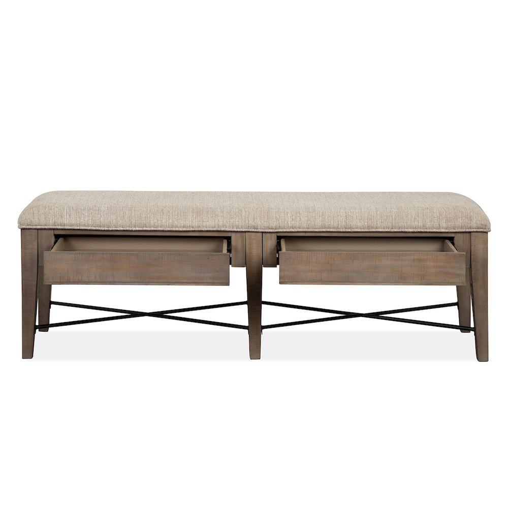 Paxton Place Dovetail Grey Upholstered Bench. Picture 6