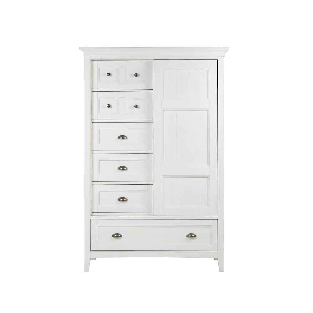 Heron Cove Chalk White And Dovetail Grey Door Chest. Picture 3