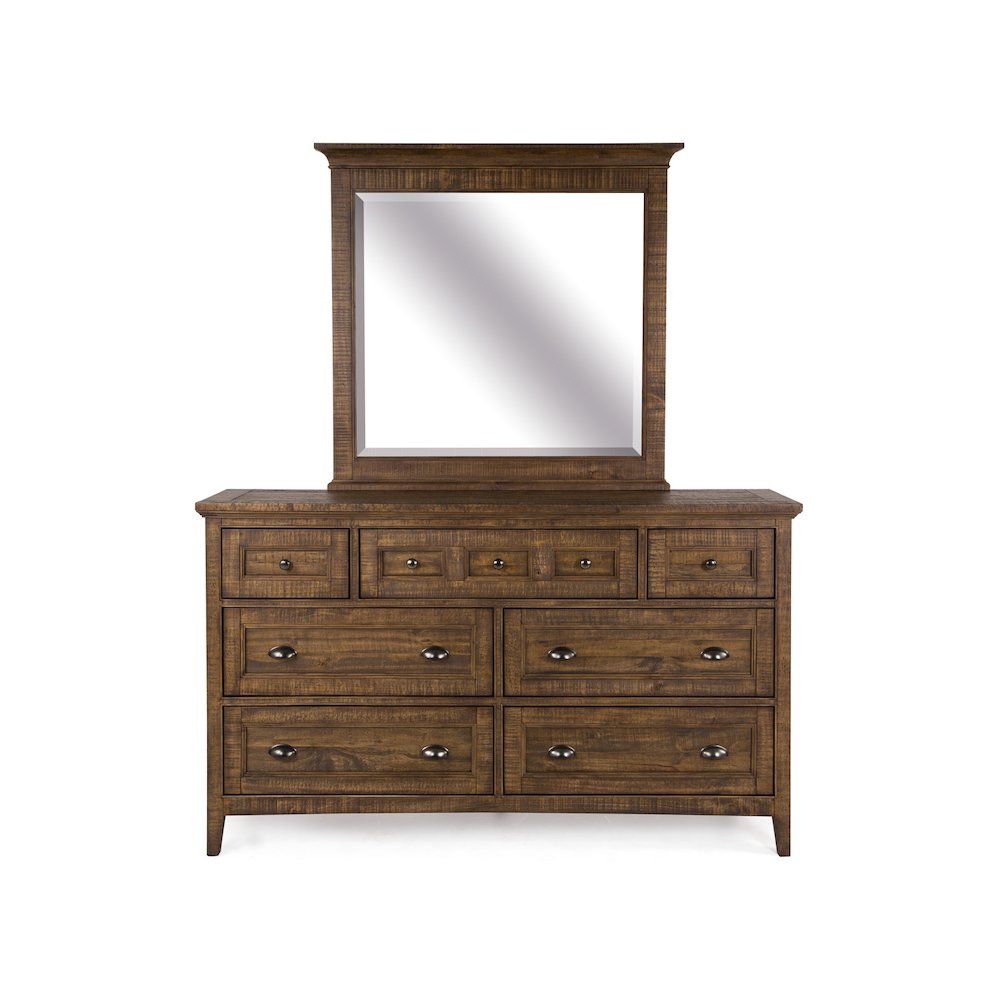 Bay Creek Toasted Nutmeg Drawer Dresser With Landscape Mirror. Picture 2