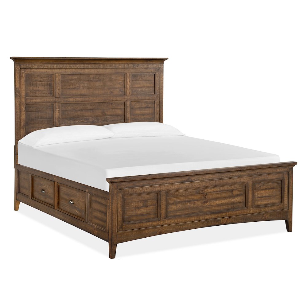Bay Creek Toasted Nutmeg Queen Panel Storage Bed. Picture 1