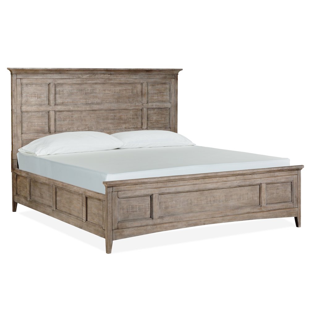 Paxton Place Dovetail Grey King Panel Bed. Picture 1