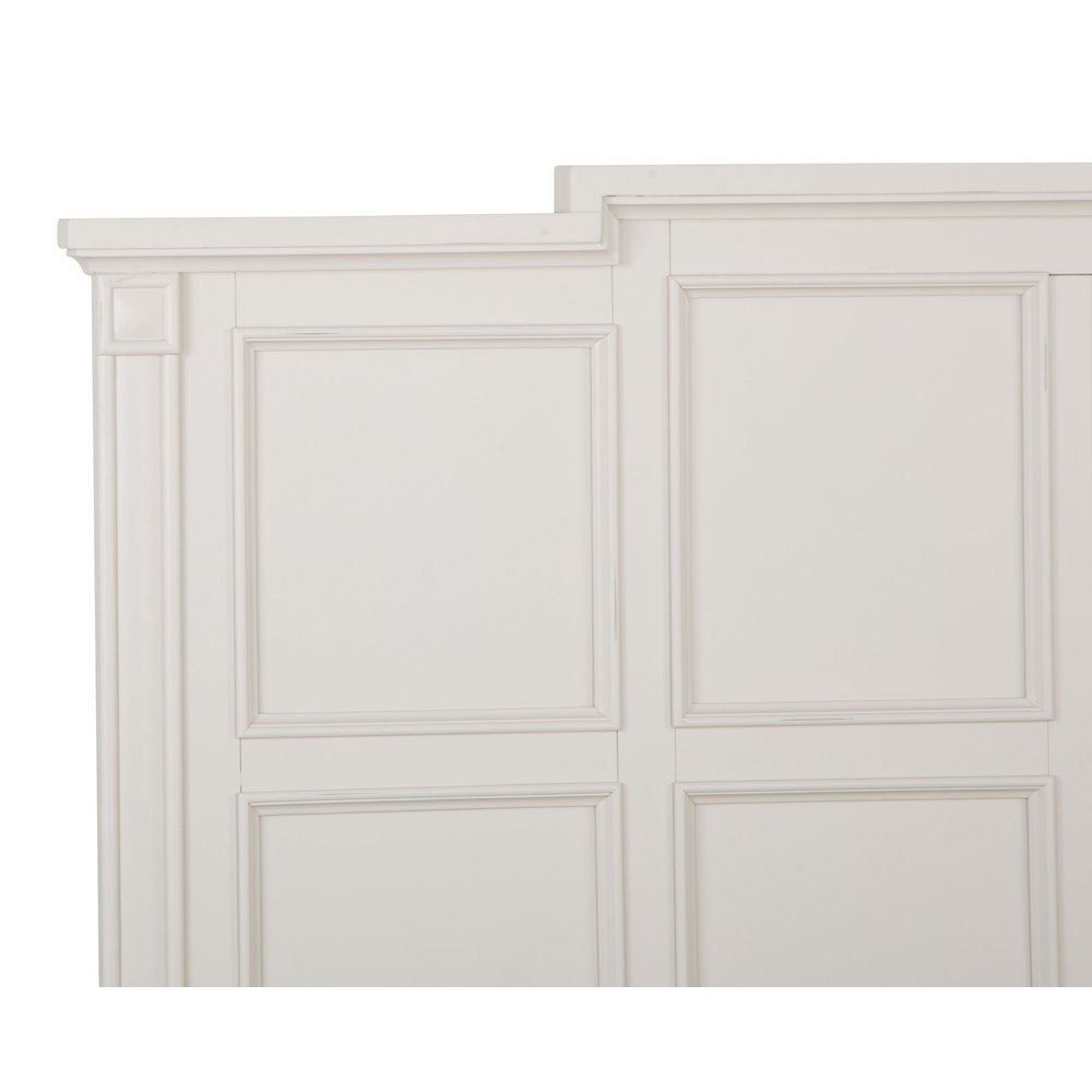 Willowbrook Egg Shell White With Slight Rub Through King Panel Storage Bed. Picture 5
