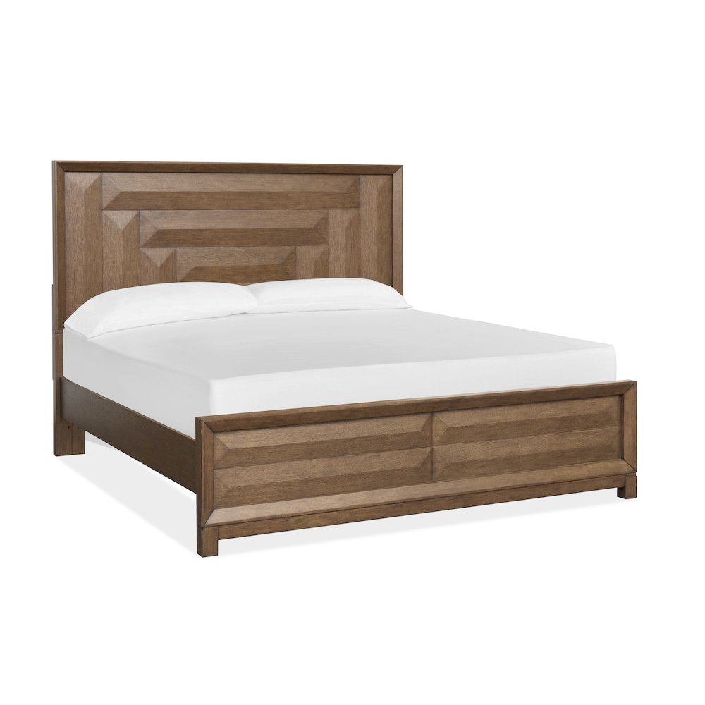 Callisto Bourbon Brown King Panel Bed. Picture 1