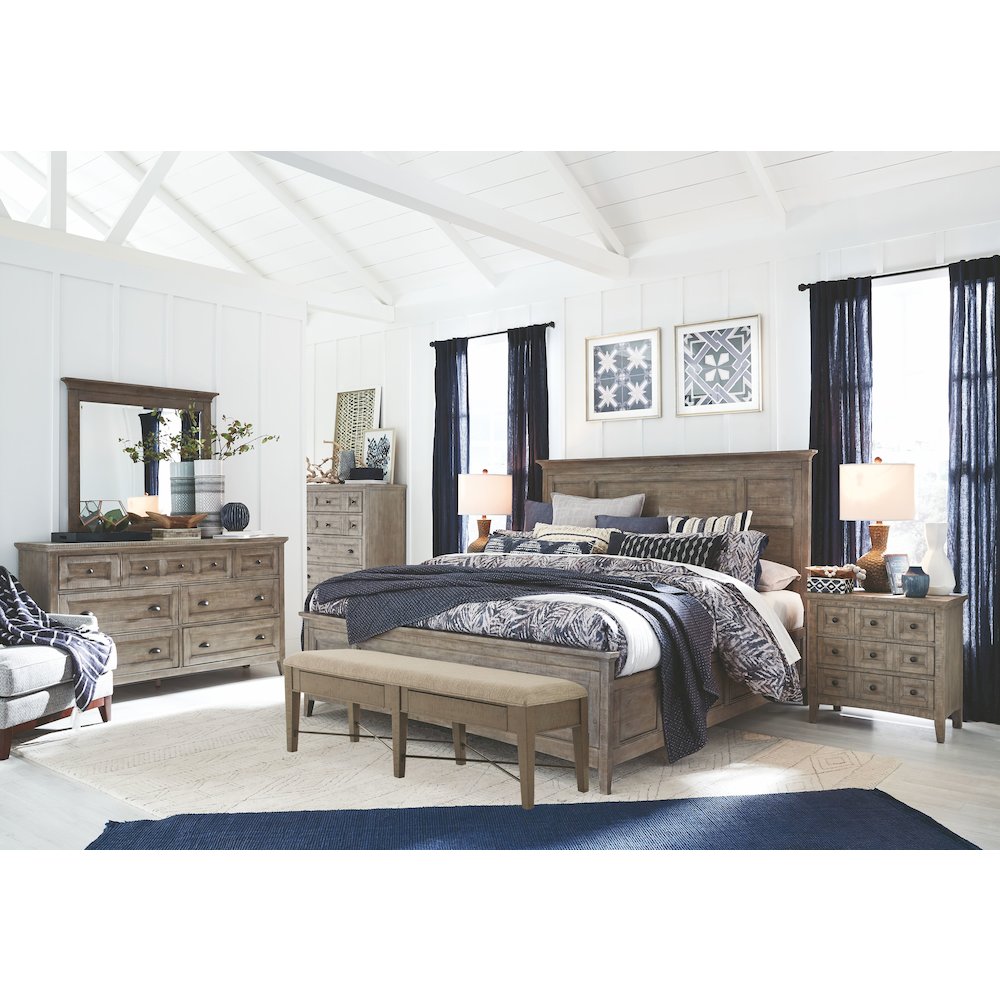 Paxton Place Dovetail Grey Drawer Dresser With Landscape Mirror. Picture 11